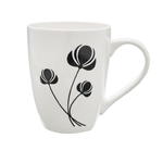 Kubek ceramiczny 350ml, motyw czarnych kwiatów w sklepie internetowym TwojPasaz.pl
