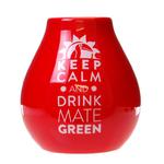 Matero Ceramico Luka Red 350 ml z Logo Mate Green Czerwony Kubek do Yerba Mate w sklepie internetowym MarketBio.pl