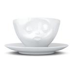 58Products - Porcelanowa filiżanka do kawy "Całuśna" - biała - 0,2 l w sklepie internetowym Barokko.pl