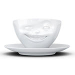 58Products - Porcelanowa filiżanka do kawy "Zgrywus" - biała - 0,2 l w sklepie internetowym Barokko.pl