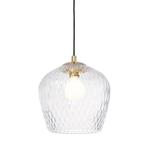 Kaspa - Lampa wisząca Venus 1 - wysokość klosza 25 cm, średnica klosza 28 cm, transparentno - czarno - złota w sklepie internetowym Barokko.pl