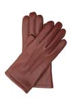 Ciepłe rękawiczki skórzane - skóra jelenia - kolor bordowy w sklepie internetowym Kalta.pl