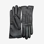 Czarne, eleganckie damskie rękawiczki skórzane - ocieplane wełną lub kaszmirem w sklepie internetowym Kalta.pl