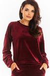 Bluza Damska Model A374 Bordo Welur - awama w sklepie internetowym A&JStyle