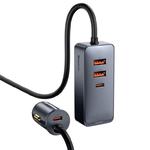 Ładowarka samochodowa Baseus Share Together z przedłużaczem, 2x USB, 2x USB-C, 120W (szara) w sklepie internetowym Akces-Markt