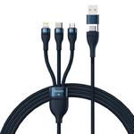 Kabel USB 3w1 Baseus Flash Series 2, USB-C + micro USB + Lightning, 100W, 1.2m (niebieski) w sklepie internetowym Akces-Markt