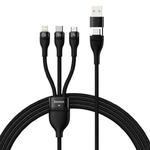 Kabel USB 3w1 Baseus Flash Series 2, USB-C + micro USB + Lightning, 100W, 1.2m (czarny) w sklepie internetowym Akces-Markt