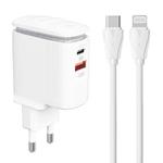 Ładowarka sieciowa LDNIO A2423C USB, USB-C + kabel USB-C - Lightning w sklepie internetowym Akces-Markt