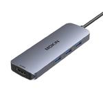 Adapter Hub MOKiN 8w1 USB-C do 2x 4K 60Hz HDMI + USB-C + 3x USB 3.0 + SD + Micro SD (srebrny) w sklepie internetowym Akces-Markt