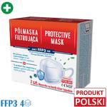 Maski FFP3 MEDYCZNE Polskie z Gąbką na nos (zmniejsza parowanie okularów), BFE >99%, 2 filtry, Badania CIOP, Przebadane dodatkowo na poziom PFE - op. 7 szt w sklepie internetowym Maskimed.pl 