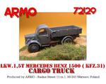 Armo 72129 - Mercedes 1500 Cargo Truck (1/72) w sklepie internetowym JadarHobby