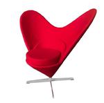 Fotel SERCE czerwony - włókno szklane, wełna, podstawa aluminiowa w sklepie internetowym Meb24.pl