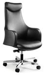 Fotel biurowy na kółkach Blossom HL skóra naturalna czarna w sklepie internetowym Meb24.pl