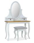 Toaletka z lustrem Poprad brąz miodowy/sosna patyna w sklepie internetowym Meb24.pl