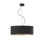 Regulowana lampa wisząca nad stół HAJFA VELUR fi - 50 cm kolor czarny ze złotym wnętrzem w sklepie internetowym Lysne.pl
