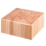 Kloc masarski drewniany 400x500x850 mm na podstawie ze stali nierdzewnej w sklepie internetowym Dotare.pl 