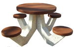 Stół rekreacyjny-piknikowy parkowy okrągły z 4 siedziskami 160x160x74 cm w sklepie internetowym Dotare.pl 