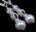 Nowe Kryształy Piękne Kolczyki Crystal White w sklepie internetowym ARANDE 