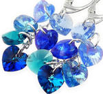 Kryształy Długie Kolczyki Niebieskie Serca Srebro w sklepie internetowym ARANDE 