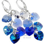 Kryształy Długie Kolczyki Niebieskie Serca Srebro w sklepie internetowym ARANDE 