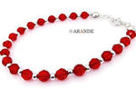 Kryształy Piękna Bransoletka Red Crystal Srebro w sklepie internetowym ARANDE 