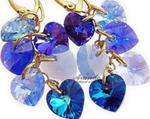 Kryształy Długie Niebieskie Kolczyki Złote Srebro w sklepie internetowym ARANDE 