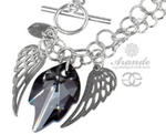 Kryształy Ozdobny Naszyjnik Night Angel Wing Srebro w sklepie internetowym ARANDE 