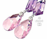 Kryształy Piękne Długie Kolczyki Fioletowe Srebro w sklepie internetowym ARANDE 