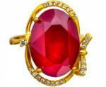 Kryształy Przepiękny Pierścionek Royal Red Gold Złote Srebro w sklepie internetowym ARANDE 