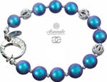 Kryształy Ozdobna Bransoletka Perły Light Blue Fantasia Srebro w sklepie internetowym ARANDE 