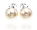 Piękne Perły Kryształowe Kolczyki Kremowe Creamrose Srebro Certyfikat w sklepie internetowym ARANDE 