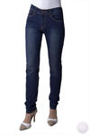 Spodnie jeansowe rurki kolor granatowy z wyższym stanem (S463) w sklepie internetowym Mercerie.pl