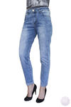 Damskie jasne niebieskie spodnie jeansowe z wysokim stanem (Q328) w sklepie internetowym Mercerie.pl