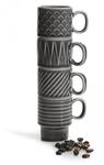 Sagaform COFFEE RETRO Filiżanki do Kawy Espresso 100 ml 4 Szt. Szare w sklepie internetowym DesignForHome.pl