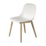 Muuto FIBER SIDE Krzesło z Drewnianą Ramą - Białe w sklepie internetowym DesignForHome.pl