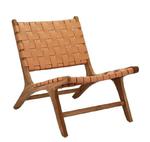 Villa Collection LOUNGE Fotel z Drewna Tekowego z Siedziskiem z Plecionej Skóry w sklepie internetowym DesignForHome.pl