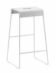 ZONE Denmark A-STOOL Krzesło Barowe - Hoker Stalowy 65 cm Jasnoszary w sklepie internetowym DesignForHome.pl