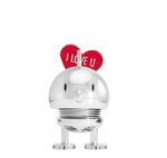 Hoptimist BUMBLE Metalowa Figurka Optymisty z Serduszkiem S Chrom - I Love U w sklepie internetowym DesignForHome.pl