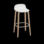 Muuto VISU BAR Hoker - Stołek Barowy 75 cm Biały / Rama Dębowa w sklepie internetowym DesignForHome.pl