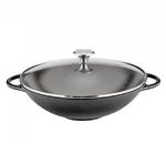 Küchenprofi PROVENCE Wok Żeliwny 30 cm ze Szklaną Pokrywką / Czarny w sklepie internetowym DesignForHome.pl