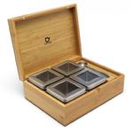 Bredemeijer TEA BOX Drewniany Pojemnik z 4 Puszkami na Herbatę + Miarka / Naturalny w sklepie internetowym DesignForHome.pl