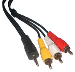 Przewód, kabel 3,5mm jack/3cinch 4 pola 1,5m kątowy w sklepie internetowym CentrumElektroniki.pl
