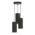 Elegancka potrójna lampa z czarnymi abażurami z aksamitu BANTO 11067/3PREM//E w sklepie internetowym goldsun-lampy