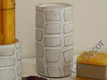 Biały przecierany świecznik ceramiczny pilar 19cm [AZ01123] w sklepie internetowym A-Z-Decor.pl