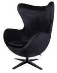 Fotel EGG SZEROKI VELVET BLACK - welur, podstawa czarna, 7 kolorów w sklepie internetowym meble do