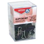 Klipy do papieru OFFICE PRODUCTS pudełko PP 19mm 30szt. czarne w sklepie internetowym Biurowe-zakupy.pl