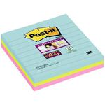 Karteczki POST-IT Super Sticky w linie, (675-SS3-MIA), 101x101mm, 3x70 kart., paleta Miami w sklepie internetowym Biurowe-zakupy.pl