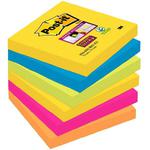 Karteczki POST-IT Super Sticky (654-6SS-RIO), 76x76mm, 6x90 kart., paleta Rio de Janeiro w sklepie internetowym Biurowe-zakupy.pl