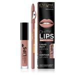 Eveline Cosmetics Oh My Lips zestaw do makijażu ust matowa pomadka w płynie i konturówka 01 Neutral Nude (P1) w sklepie internetowym Estetic Dent