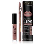 Eveline Cosmetics Oh My Lips zestaw do makijażu ust matowa pomadka w płynie i konturówka 02 Milky Chocolate (P1) w sklepie internetowym Estetic Dent